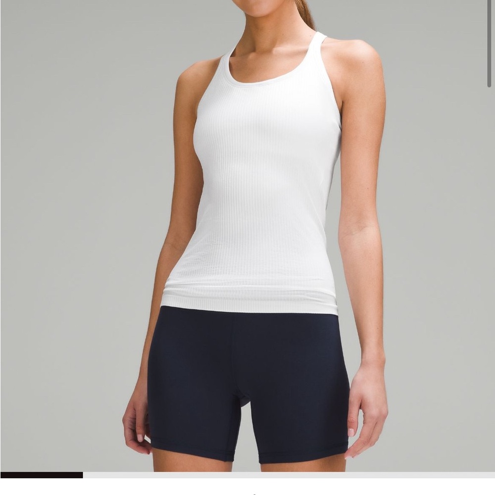 Lululemon ebb to street White Ribbed Tank Top